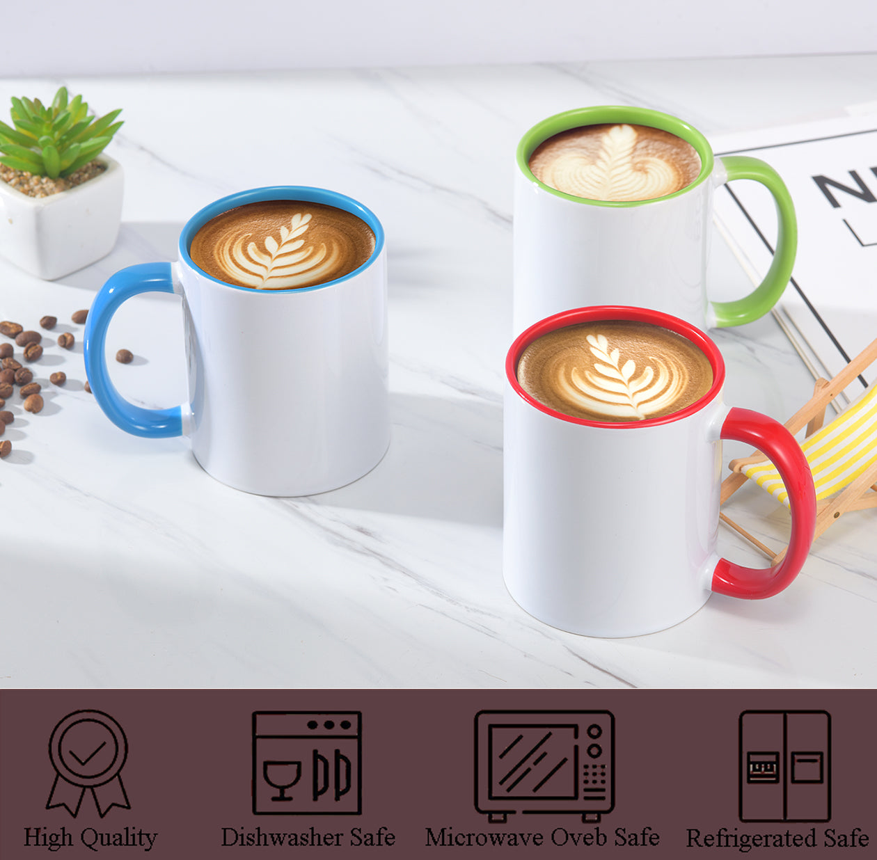 12 Pack Sublimation Color Mug 11 Ounce and 15 Ounce with Boxes