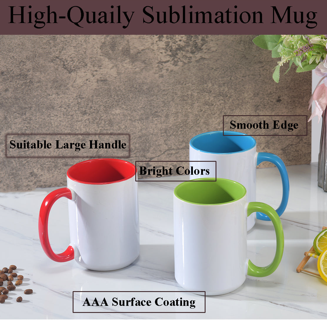 12 Pack Sublimation Color  Mug 11 Ounce and 15 Ounce with Boxes