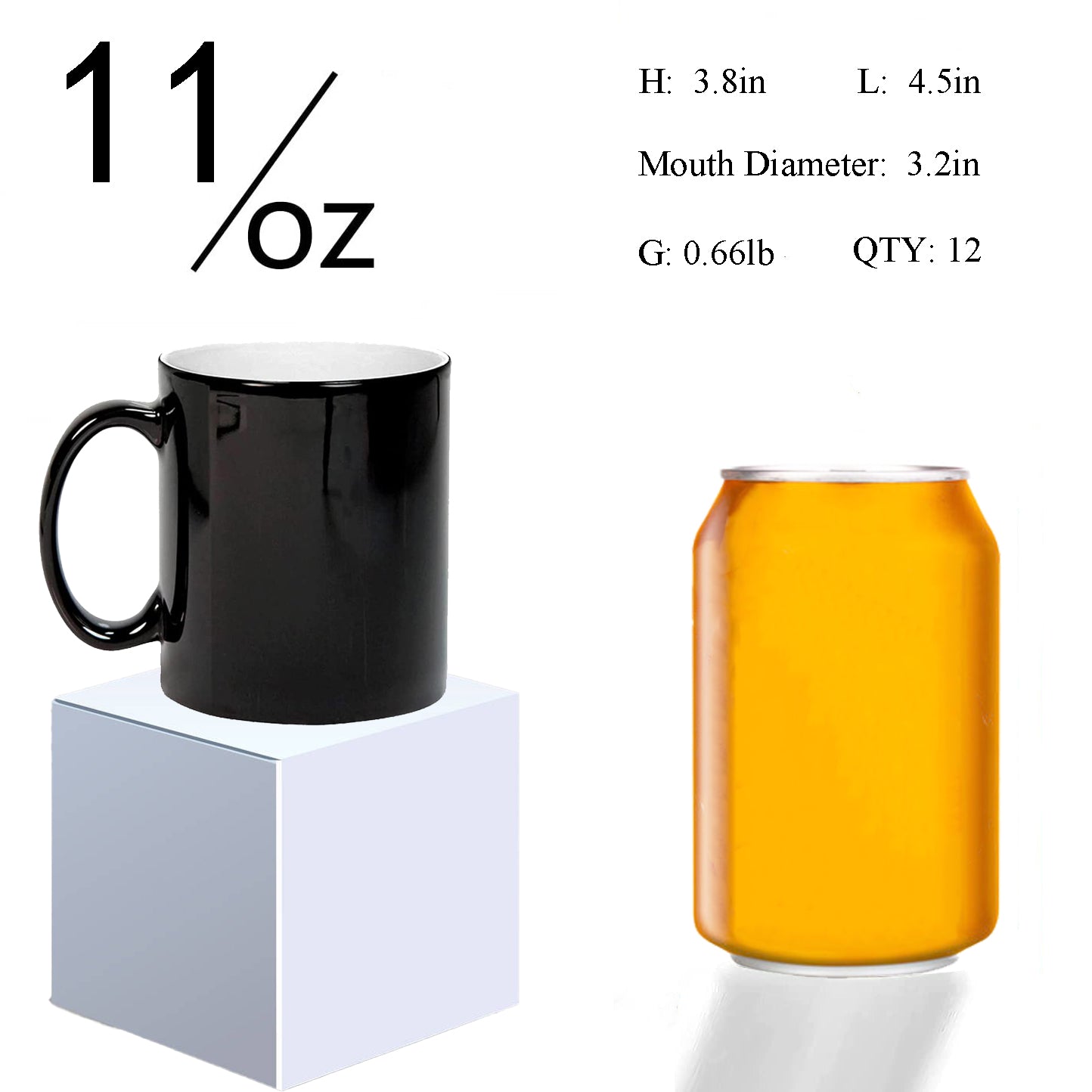 12 Pack Color Changing Mug 11 Ounce and 15 Ounce with Boxes