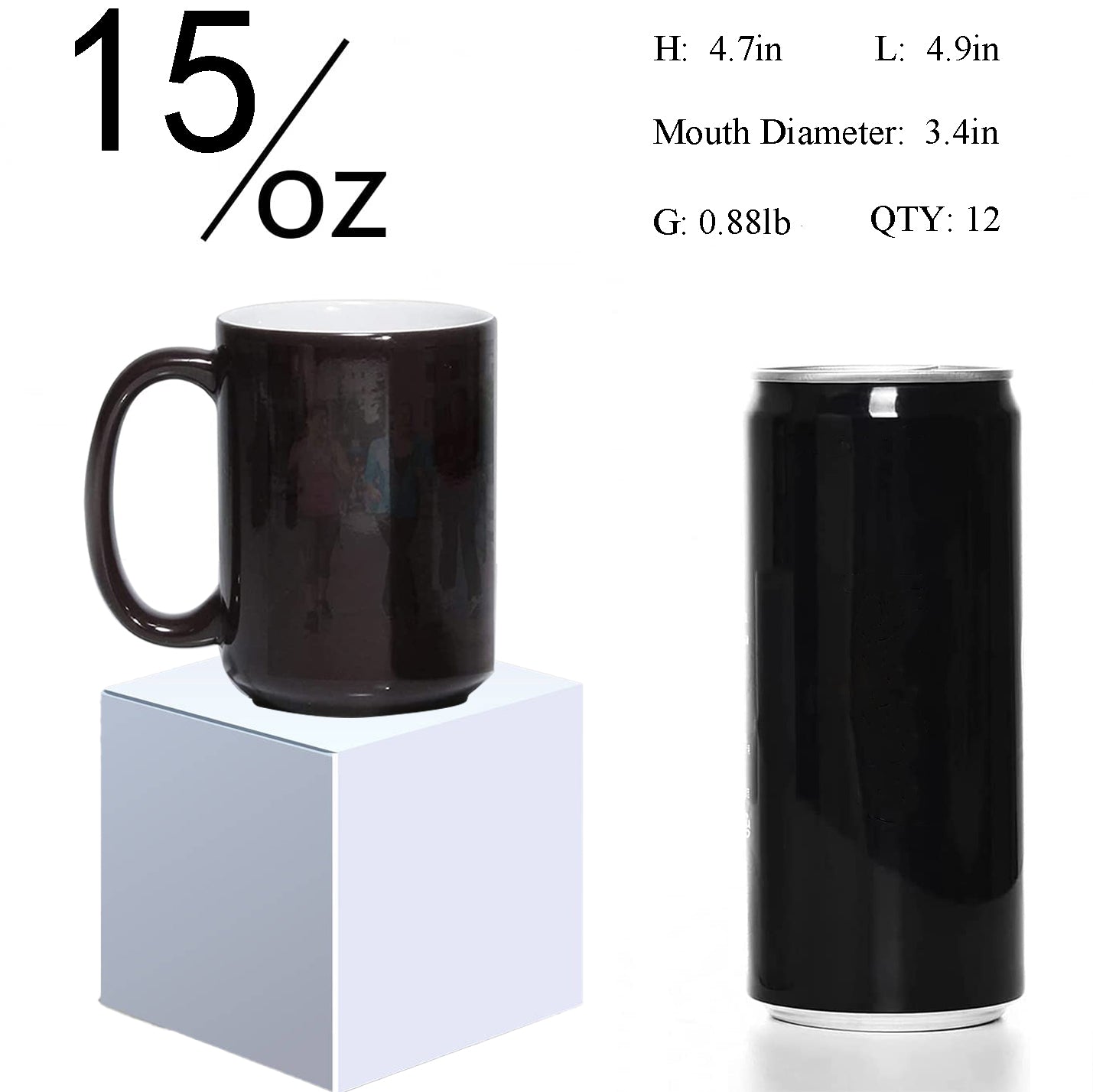 12 Pack Color Changing Mug 11 Ounce and 15 Ounce with Boxes